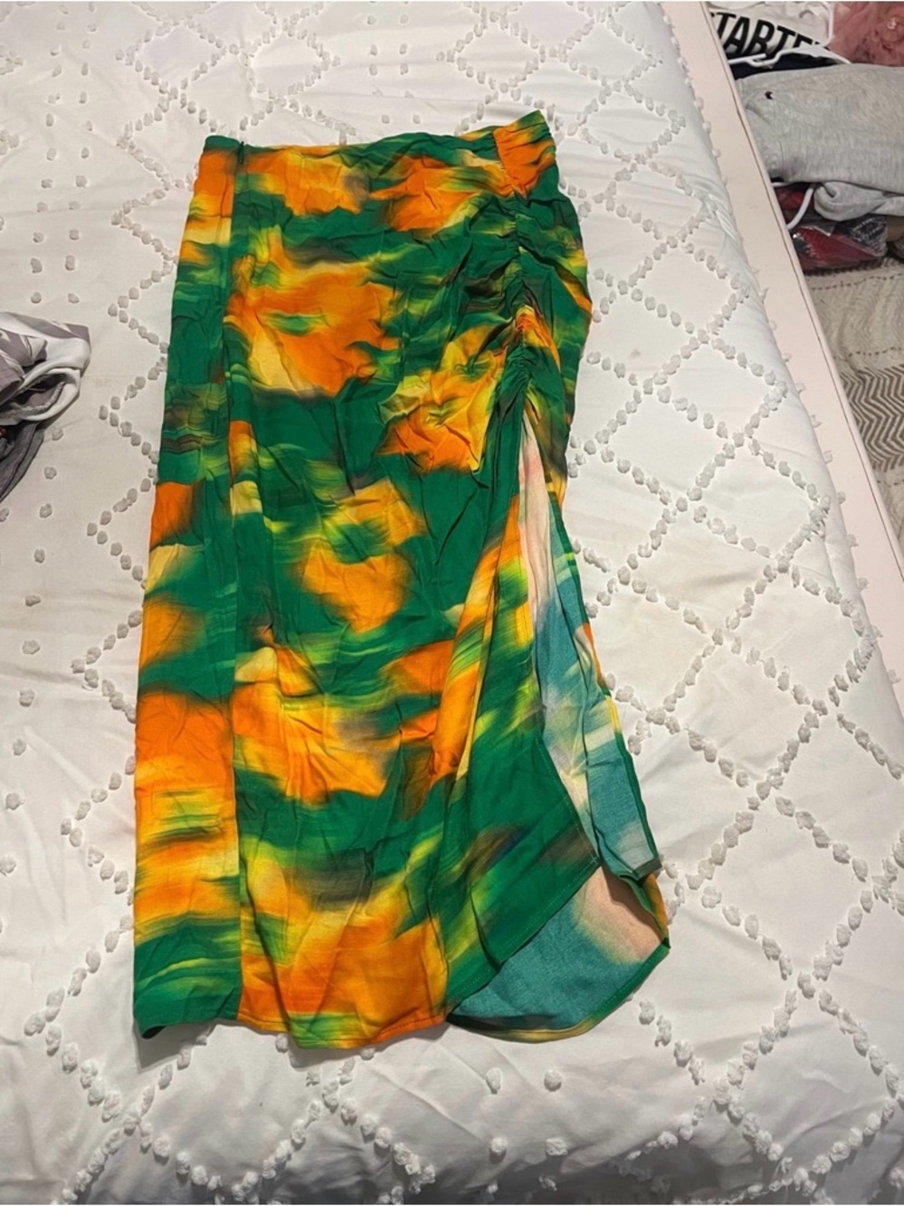 Women’s Green & Orange Tie Dye Skirt Size Medium Brand New With Tags